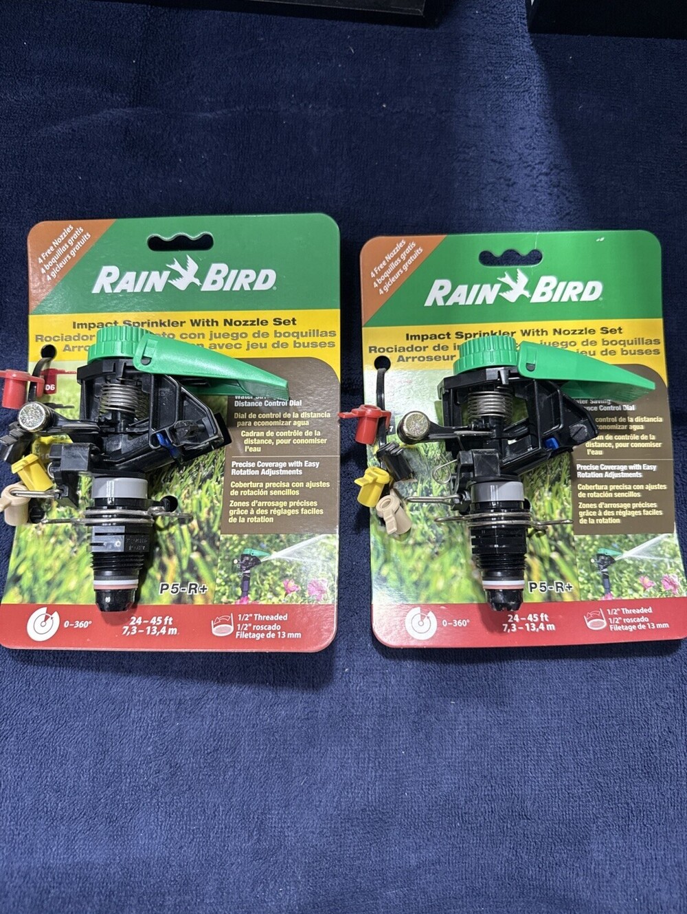 Bundle Of 2 RAIN BIRD Impact Sprinkler w/Nozzle Set #P5-R‎  Adjustable 0 - 360*